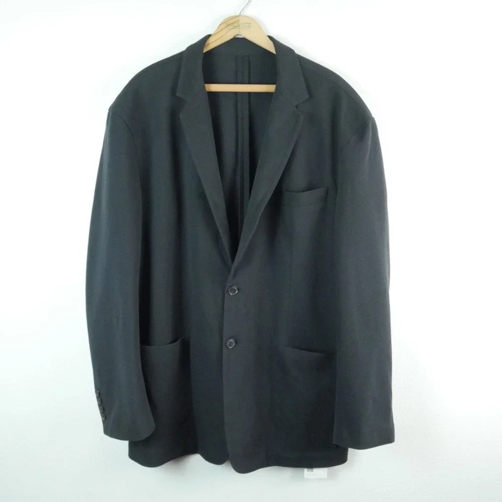Quince Mens Organic Cotton Pique Knit Blazer Blazer Black Sport Coat XXL Jacket